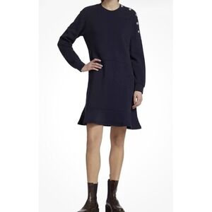 Derek Lam 10 Crosby Camden Sweatshirt Dress Women XXL Black Designer Casual Chic